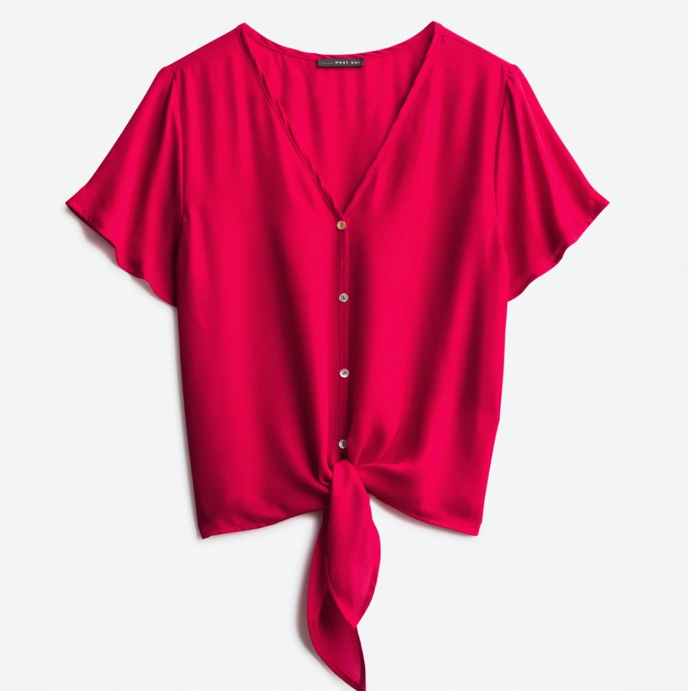 Red tied top